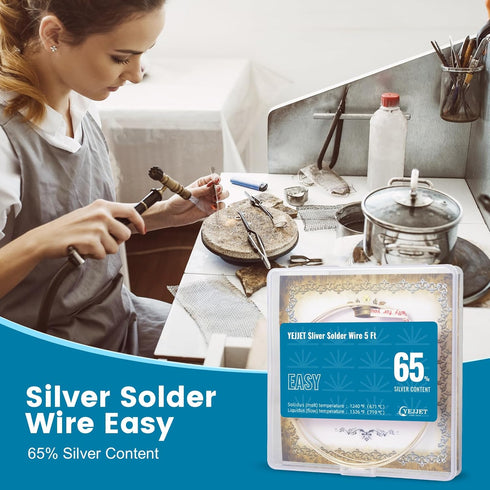 Easy Silver Solder Wire, 22 Gauge for Jewelry Repair, 5 FT