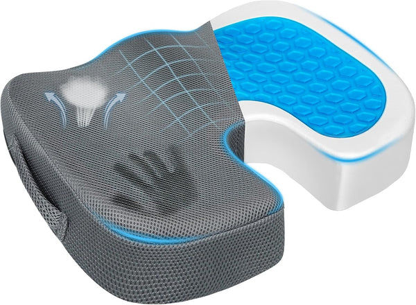 Season Guard Gel Seat Cushion Office Chair Cushion Non-Slip Gel Memory Foam