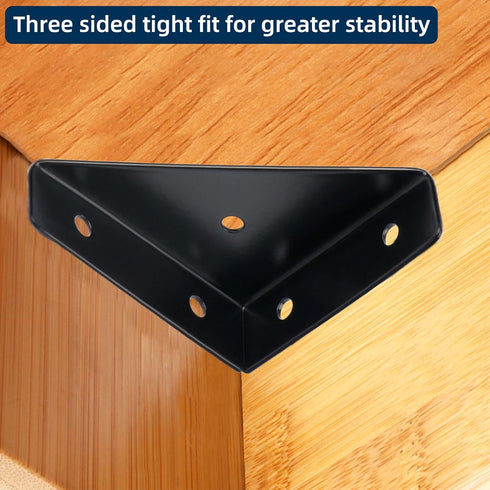 2-9/16" 20 Pack Corner Brace L Bracket for Wood Solid Steel Triangle Bracket with Screws for Bookshelf/ Table/ Desk