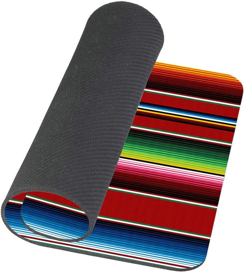 Serape Stripe Mouse Pad, Bright Colorful Mexican Rug Blanket Print, Multicolored Mouse Pads