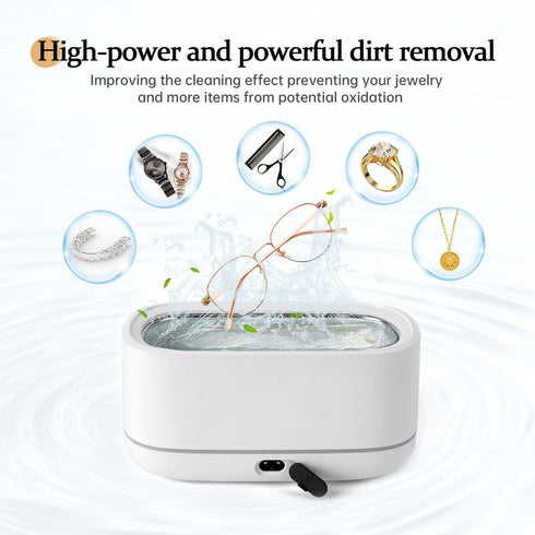 Generic 480ML Powerful Ultrasonic Cleaner for Jewelry, Eyeglasses, Watch & Brushes, Stainless Steel Tank, Portable