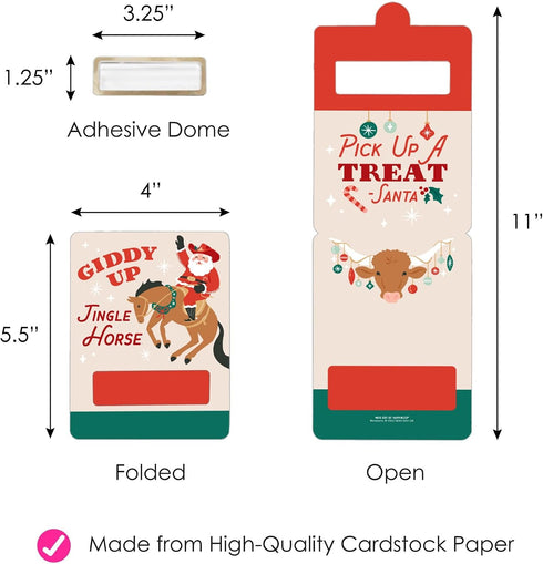 Set 6 Big Dot of Happiness Christmas Cowboy Money Holders for Cash, DIY Assorted Western Santa Party Cash Holder Gift