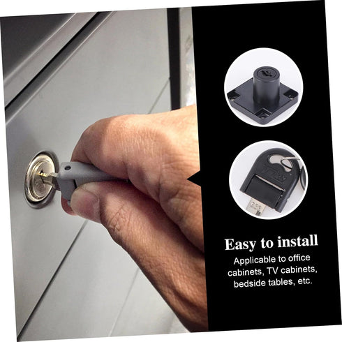 2 Mailbox 19mm 32mm Vaguelly Office File Cabinet Cam Lock with Keys, Zinc Alloy and Drawer Lock, Black Diameter Length