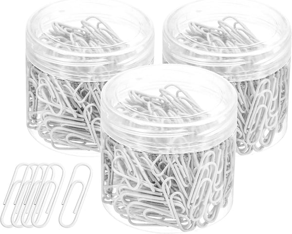 YOKIVE 600 Pcs Paper Clips, Smooth Surface Office Clips with Box, White, 1.1-Inch, Great for Home, Art, Daily Use