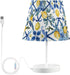 3 ALAZA Bedside Lamp Lemon Boho Peris Flower Table Lamp for Bedroom Desk Lamp with USB Port LED Nightstand Color