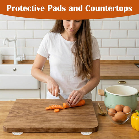 Shimmeroo 4Pcs 1.6 Inch Countertops Cutting Board Feet Non Slip - Self Adhesive Silicone Pads No Screws Needed Thick