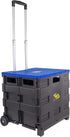 dbest products Quik Cart Collapsible Rolling Crate on Wheels - 80 lbs Capacity, Blue Lid, Heavy Duty