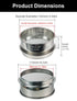 LVDALAB 304 70 Mesh(0.25mm) 4inch(10cm) All Stainless Steel Mesh Lab Sieve, Aperture Test Sieve, Standard Analysis
