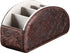 Arniche 5 Leather Remote Control Holder,Universal TV Remote Organizer with Compartments,Desktop or Bedside Table