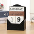 Perpetual Calendar Wooden Blocks Calendar for Home Valentines Day Gift Decor Office Decorations Desk Date Week Month