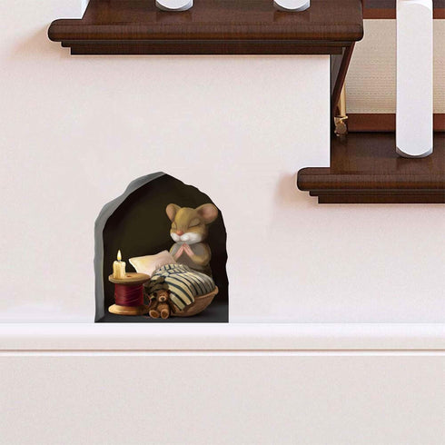 Mouse Reading Book Wall Decor Sticker Decal for Kids Room, Classroom, Home, Bedroom, Book Lover