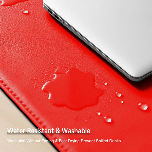 glodentai 11"*8") Leather Mouse Pad with Stitched Edge, Waterproof Gaming Mouse Mat for Computers, Laptop, Office