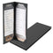 2 View Menu Holder Menu Covers 4.25" x 11" | Black Leather
