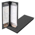 2 View Menu Holder Menu Covers 4.25" x 11" | Black Leather