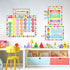 Rainbow Classroom Calendar Bulletin Board Set, Colorful Decoration with Hook and Loop Dot Stickers