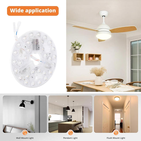 5.3 Inch 3000K 4200K 6500K Dimmable 15W CRI90 Pomya LED Retrofit Light Kit for Ceiling Fan Light Replacement Panel