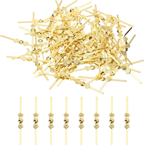 uxcell 150Pcs Chandelier Connector Clip, 33mm/1.3" Copper Crystal Chandelier Pin, Lamp Connectors