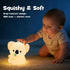 Greprety 3-Level Koala Night Light Squishy Silicone Nursery Breastfeeding Nightlight with Timer Warm White & RGB Color