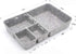 Welaxy Junk Drawer Organizer Bin with 4 Compartments, Felt Trays, 2 Dividers, Multi-Purpose Storage (Grayx2)