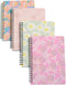 Yansanido Spiral Notebook, 4 Pcs A5 Thick Leaves Design Hardcover, 8mm Ruled, 4 Color, 80 Sheets - 160 Pages Journals