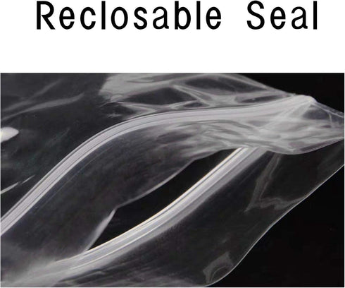 Long Jewelry Bags, 2 x 6" 100pcs Poly Zip Seal Storage Bags for Clear Necklace Bags with Hang Hole