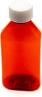 Pharmacy Oval Bottle - Amber 4 oz with CR Caps Included (QTY. 100) - Prescription Pharmacy Container by Sponix