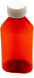 Pharmacy Oval Bottle - Amber 4 oz with CR Caps Included (QTY. 100) - Prescription Pharmacy Container by Sponix
