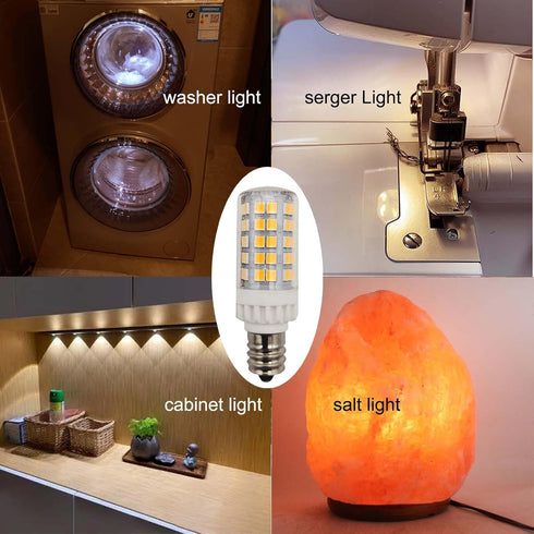 LED E12 Candelabra Bulb, 5W 600LM, Salt Rock Lamp Appliance Refrigerator Light Replacement, 60 Watt C7 Incandescent
