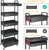 Calmootey 5-Tier Rolling Utility Cart with Drawer, Multifunctional Storage Organizer for Kitchen, Bathroom, Office,