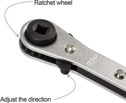 ANCIRS Ratchet Wrench 3/16 to 3/8, HVAC Service Wrench with Hexagon Bit Adapter Kit