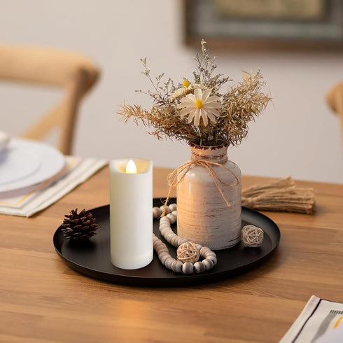 2"x5" Outdoor LED Battery Operated Candles, Timer/Remote Plastic Flickering Waterproof Flameless Candles for Decoration