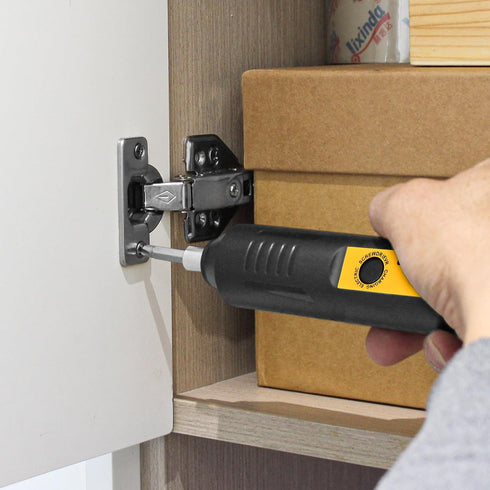 Mini Cordless Electric Screwdriver, Rechargeable with 10 Bits & 2 Extended Bits, USB Cable, Magnetic Hex Chuck