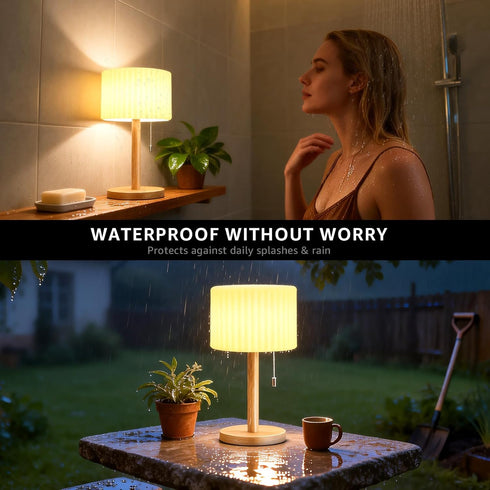 FUYO 7 4000mAH Dimmable Shower Lamp Waterproof Warm White & Colors, Battery Powered Lamp Cordless with Remote