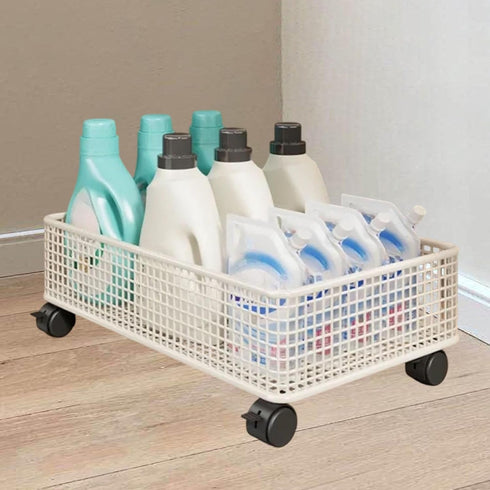 Ioensy Rolling Organizer with Wheels Mesh Rolling Cart for Office Bedroom, S