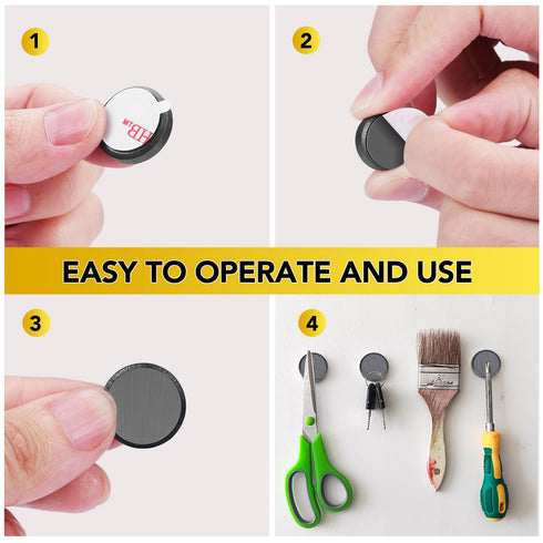 DIYMAG 70Pcs Small Ceramic Magnets for Crafts, Round Disc Magnets with Adhesive Backing for School Projects