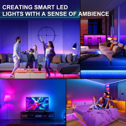 TK99SW 65ft LED Lights for Bedroom, Smart RGB Music Sync Bluetooth App & Remote Control, USB-Powered LED Strip Lights