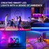 TK99SW 65ft LED Lights for Bedroom, Smart RGB Music Sync Bluetooth App & Remote Control, USB-Powered LED Strip Lights
