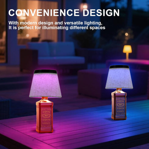 Dimmable(RGB 1pc) Wireless Bottle Lamp,Small Bedside Table Lamp,RGB LED Bottle Light with Remote White Black