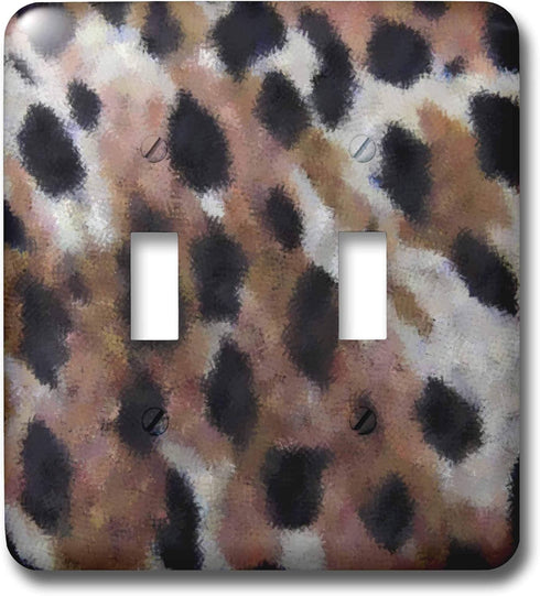 3dRose lsp_7964_2 Leopard Spots Double Toggle Switch, Multicolor Design