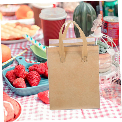 50pcs ABOOFAN Insulated Lunch Sack Thermal Insulation Bags Insulated Drink Carrier Nonwoven Milk Tea Bag Cup Carriers