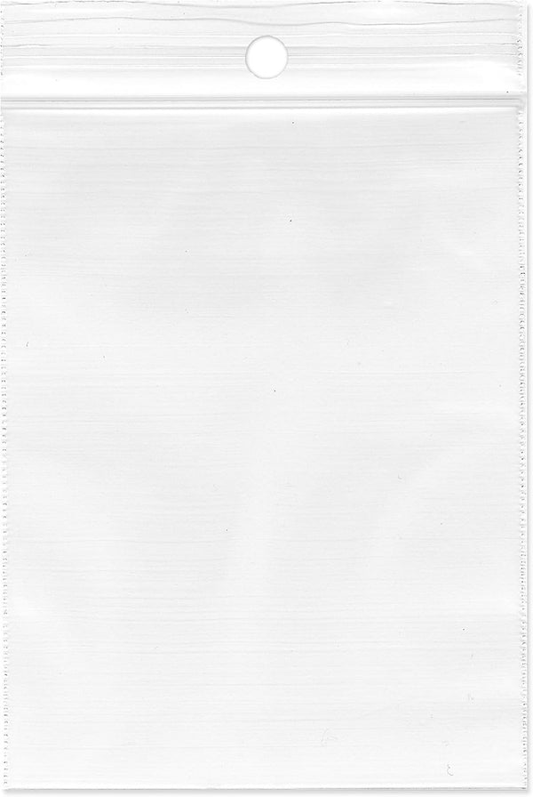 Plymor Reclosable Plastic Bags, 3" x 4" (Pack of 500), 2 Mil with Hang-Hole