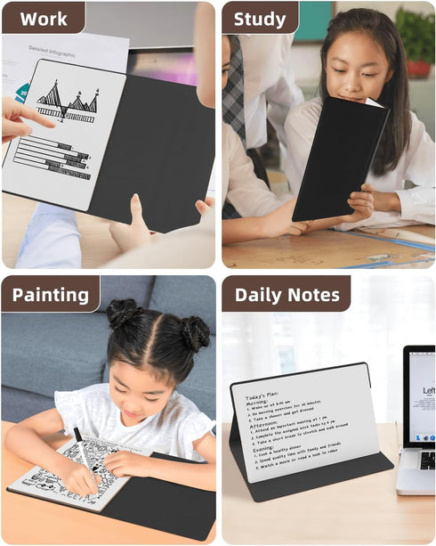 Small Dry Erase Board with Stand, Portable Memo White Board 9.5x6.6in, Reusable Desktop Notepad, Office Supplies MH770
