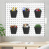 6 Pack Pegboard Cups, Large Pegboard Bins with Hooks, Square Box Shape Holder Accessories for Garage, Office, Craft Room