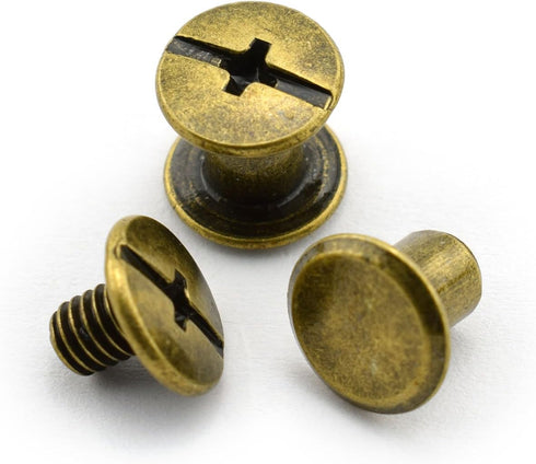 LQ Industrial 120pcs Chicago Screw Slotted Philip Head Binding Screws, Rivet Book Binding DIY Leather Craft