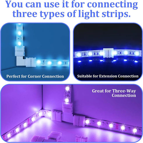 SynHHergyx 42 4 30 10mm 8 4 Pcs Pin LED Strip Connector Kit with Solderless LED Light Connectors for Wide RGB LEDs