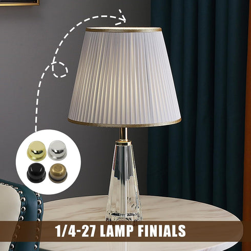Biaungdo 8 Pack 1/4-27 Inch, 4 Metal Lamp Finial Cap Knob, Lamp Shade Screw Cap Top Lamps Decoration for Lamps Shade