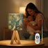 RAINFALLARING Tripod Bedside Table Lamp for Bedroom Silver Mermaid Tail Underwater Scene Pearls Sparkling Stars