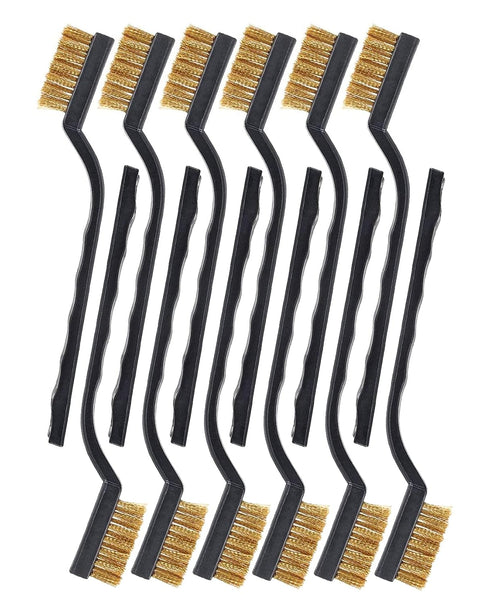 Brass Wire Brush Rust Remover, Small Brass Brush for Cleaning and Paint Stripping (Brass, 12.00)