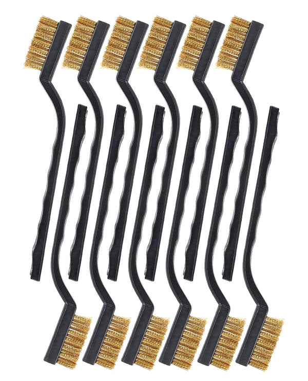 Brass Wire Brush Rust Remover, Small Brass Brush for Cleaning and Paint Stripping (Brass, 12.00)