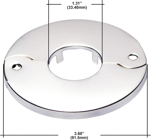 Floor and Ceiling Plate Split Flange, Fits 1 Inch IPS Galvanized Pipe or 1-1/4 Inch Copper Pipe, Chrome Finish